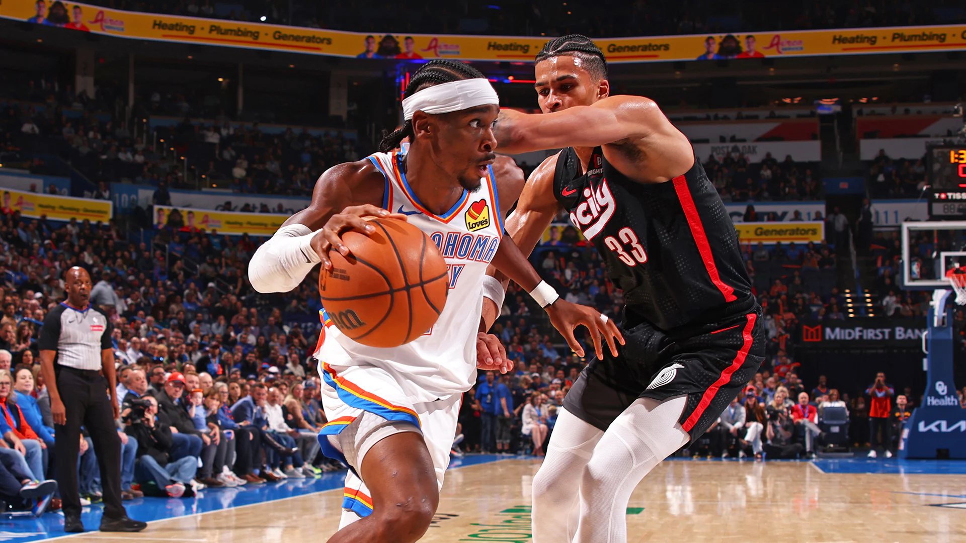 portland trail blazers vs okc thunder match player stats